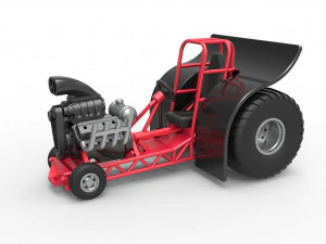 Mini Rod pulling tractor Scale 1 to 25 3D Print Model