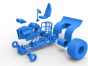 Mini Rod pulling tractor Scale 1 to 25 Modelo de Impressão 3D