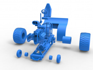 Mini Rod pulling tractor Scale 1 to 25 Modelo de Impressão 3D