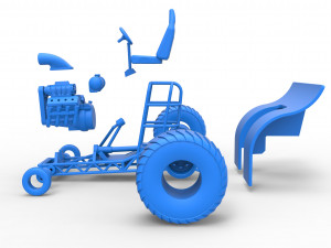 Mini Rod pulling tractor Scale 1 to 25 Modelo de Impressão 3D