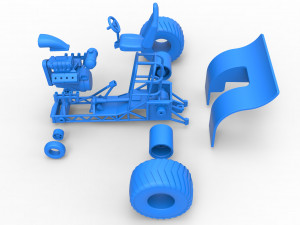 Mini Rod pulling tractor Scale 1 to 25 Modelo de Impressão 3D