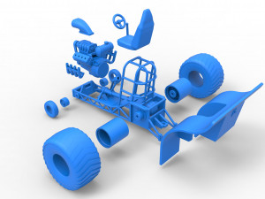 Mini Rod pulling tractor Scale 1 to 25 Modelo de Impressão 3D