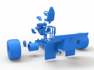 Mini Rod pulling tractor Scale 1 to 25 Modelo de Impressão 3D