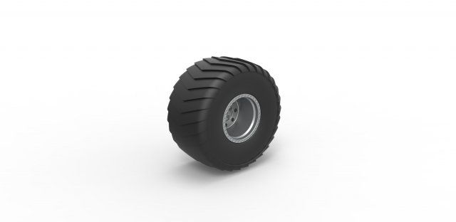 Wheel of Mini Rod pulling tractor Scale 1 to 25 Modello di stampa 3D .c4d .max .obj .3ds .fbx .stl .blend