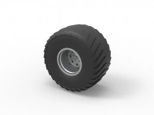 Wheel of Mini Rod pulling tractor Scale 1 to 25 3D Print Model
