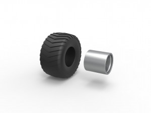 Wheel of Mini Rod pulling tractor Scale 1 to 25 Modello di stampa 3D