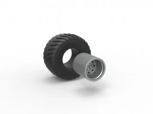 Wheel of Mini Rod pulling tractor Scale 1 to 25 3D Print Model