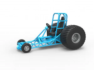 Chassis of Mini Rod pulling tractor Scale 1 to 25 3D Print Model