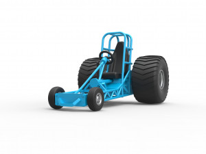 Chassis of Mini Rod pulling tractor Scale 1 to 25 3D Print Model