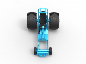 Chassis of Mini Rod pulling tractor Scale 1 to 25 3D Print Model