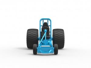 Chassis of Mini Rod pulling tractor Scale 1 to 25 3D Print Model