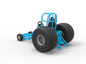 Chassis of Mini Rod pulling tractor Scale 1 to 25 3D Print Model