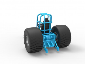 Chassis of Mini Rod pulling tractor Scale 1 to 25 3D Print Model
