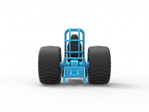 Chassis of Mini Rod pulling tractor Scale 1 to 25 3D Print Model