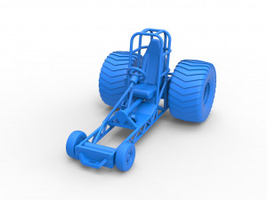 Chassis of Mini Rod pulling tractor Scale 1 to 25 3D Print Model