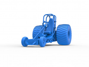 Chassis of Mini Rod pulling tractor Scale 1 to 25 3D Print Model