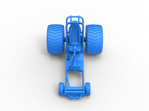 Chassis of Mini Rod pulling tractor Scale 1 to 25 3D Print Model