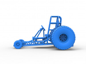 Chassis of Mini Rod pulling tractor Scale 1 to 25 3D Print Model