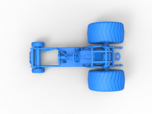 Chassis of Mini Rod pulling tractor Scale 1 to 25 3D Print Model