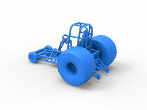 Chassis of Mini Rod pulling tractor Scale 1 to 25 3D Print Model