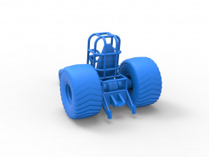 Chassis of Mini Rod pulling tractor Scale 1 to 25 3D Print Model