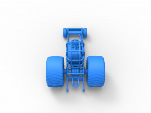 Chassis of Mini Rod pulling tractor Scale 1 to 25 3D Print Model