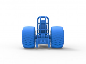 Chassis of Mini Rod pulling tractor Scale 1 to 25 3D Print Model