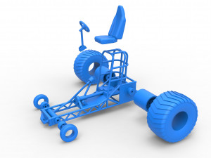 Chassis of Mini Rod pulling tractor Scale 1 to 25 3D Print Model