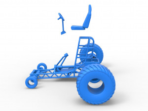 Chassis of Mini Rod pulling tractor Scale 1 to 25 3D Print Model