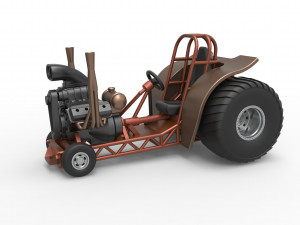 Mini Rod pulling tractor 2 Scale 1 to 25 3D Print Model