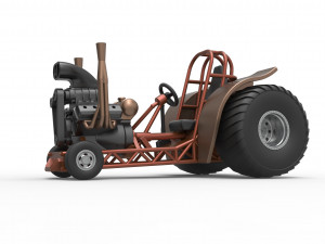Mini Rod pulling tractor 2 Scale 1 to 25 3D Принт Модель