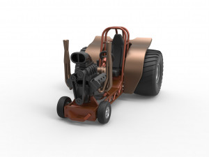 Mini Rod pulling tractor 2 Scale 1 to 25 3D Принт Модель