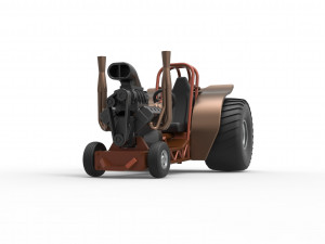 Mini Rod pulling tractor 2 Scale 1 to 25 3D Принт Модель