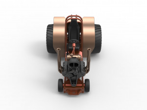 Mini Rod pulling tractor 2 Scale 1 to 25 3D Принт Модель