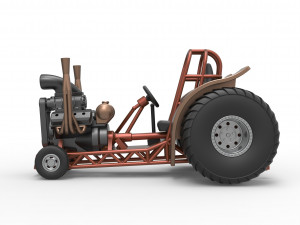 Mini Rod pulling tractor 2 Scale 1 to 25 3D Принт Модель