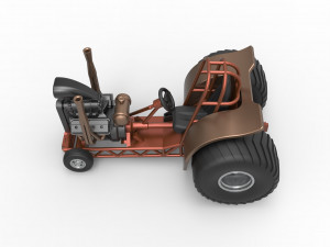 Mini Rod pulling tractor 2 Scale 1 to 25 3D Принт Модель
