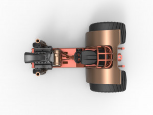 Mini Rod pulling tractor 2 Scale 1 to 25 3D Принт Модель