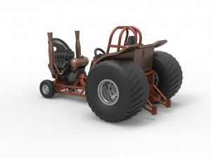 Mini Rod pulling tractor 2 Scale 1 to 25 3D Принт Модель