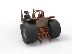 Mini Rod pulling tractor 2 Scale 1 to 25 3D Принт Модель
