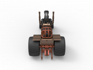 Mini Rod pulling tractor 2 Scale 1 to 25 3D Принт Модель