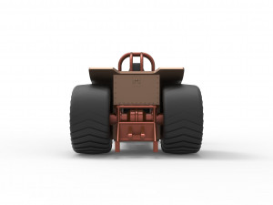 Mini Rod pulling tractor 2 Scale 1 to 25 3D Принт Модель