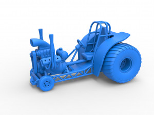 Mini Rod pulling tractor 2 Scale 1 to 25 3D Принт Модель