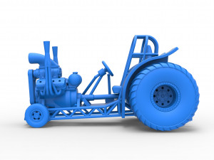 Mini Rod pulling tractor 2 Scale 1 to 25 3D Принт Модель
