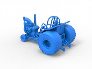 Mini Rod pulling tractor 2 Scale 1 to 25 3D Принт Модель