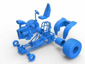 Mini Rod pulling tractor 2 Scale 1 to 25 3D Принт Модель