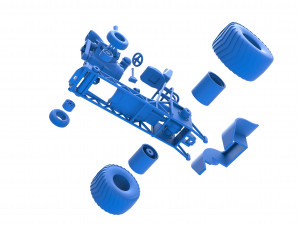 Mini Rod pulling tractor 2 Scale 1 to 25 3D Принт Модель