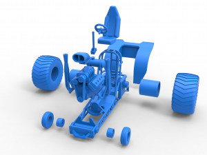 Mini Rod pulling tractor 2 Scale 1 to 25 3D Принт Модель
