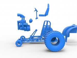 Mini Rod pulling tractor 2 Scale 1 to 25 3D Принт Модель