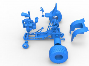 Mini Rod pulling tractor 2 Scale 1 to 25 3D Принт Модель