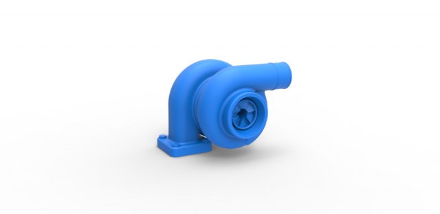 Turbocharger Scale 1 to 25 Model Cetak 3D .c4d .max .obj .3ds .fbx .stl .blend 